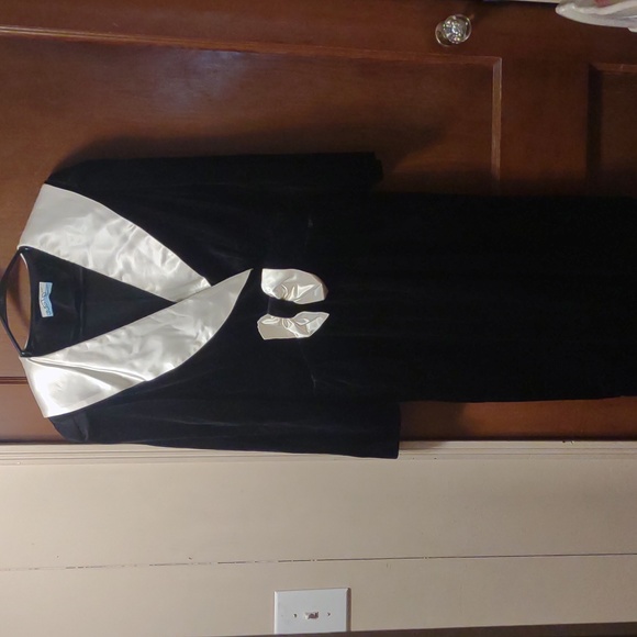 Vintage Just ducky holiday modest dress velor smocked - Picture 1 of 11